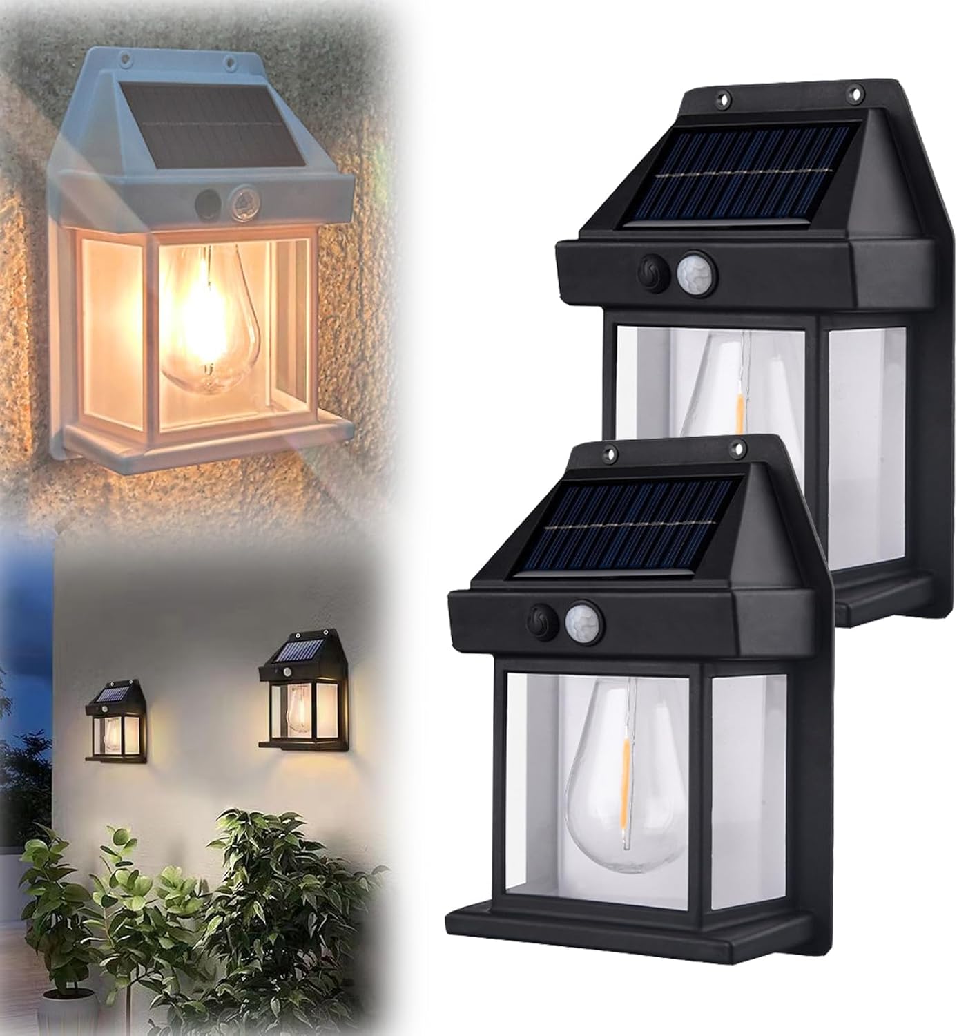 Lampe Solaire LED Murale Extérieure avec Détecteur de Mouvement