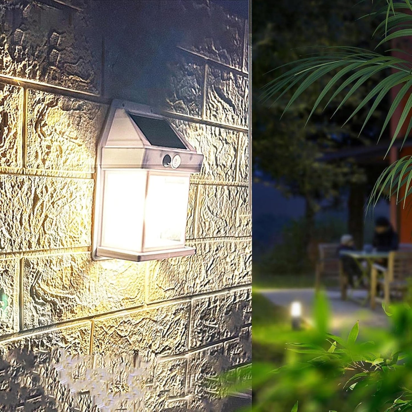 Lampe Solaire LED Murale Extérieure avec Détecteur de Mouvement