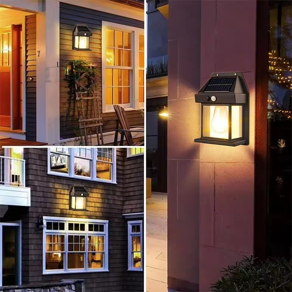 Lampe Solaire LED Murale Extérieure avec Détecteur de Mouvement